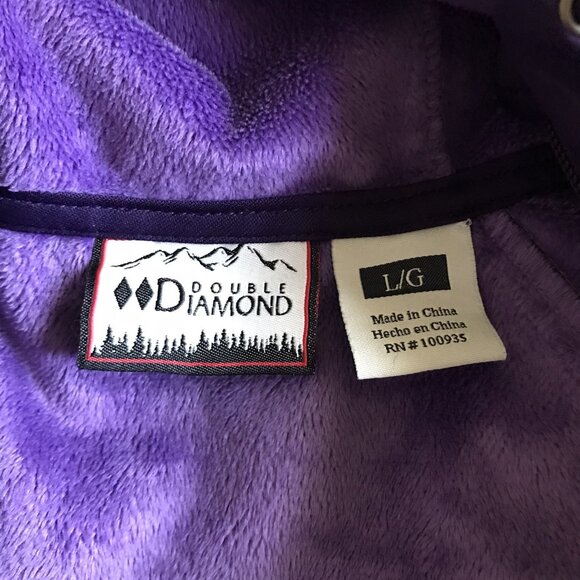 Double Diamond‎ Purple Hooded Soft Shell Jacket Coat Abstract Print Large - Picture 5 of 7